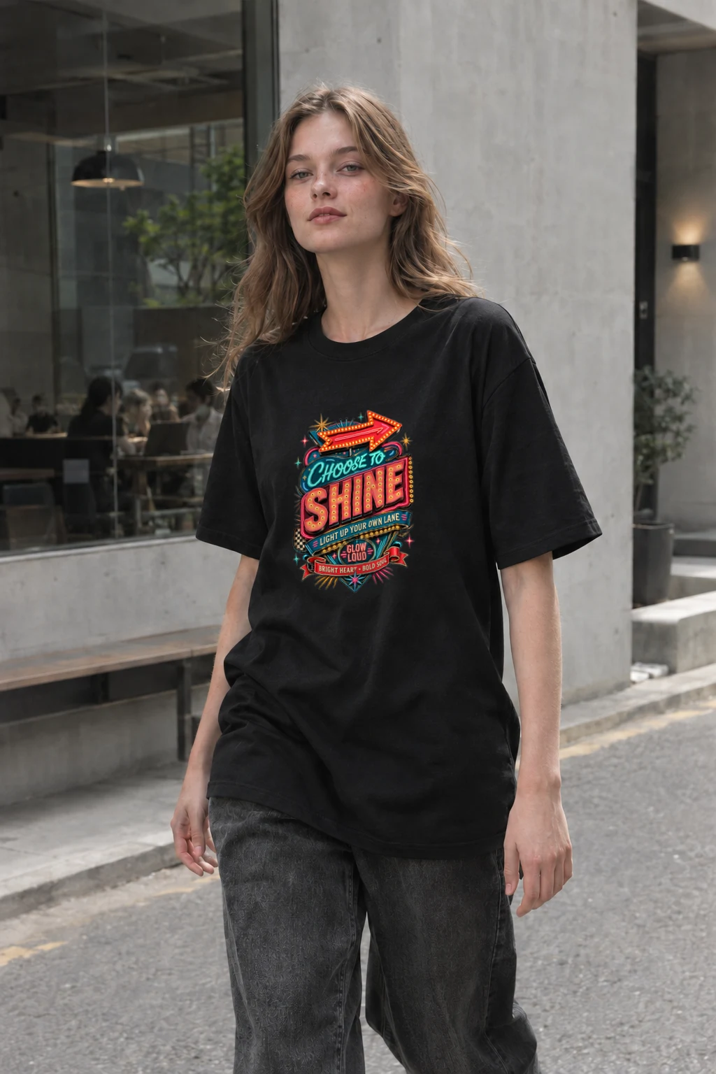"Choose To Shine" Heavyweight Unisex Crewneck T-shirt | Gildan 5000