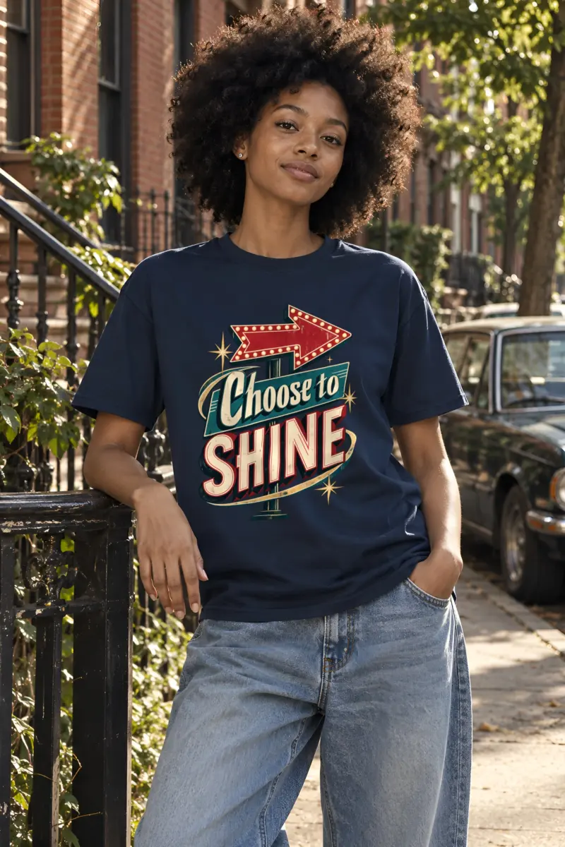 "Choose To Shine" Heavyweight Unisex Crewneck T-shirt