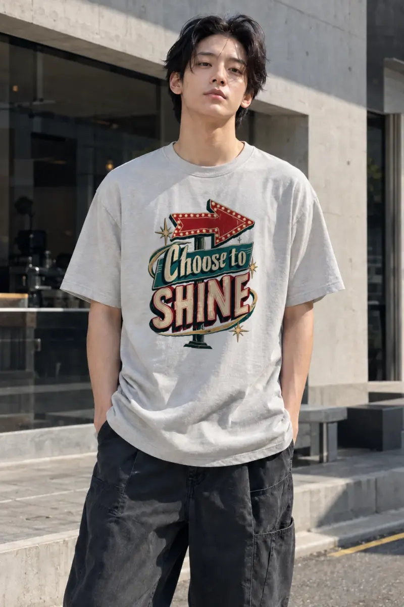 "Choose To Shine" Heavyweight Unisex Crewneck T-shirt | Gildan 5000