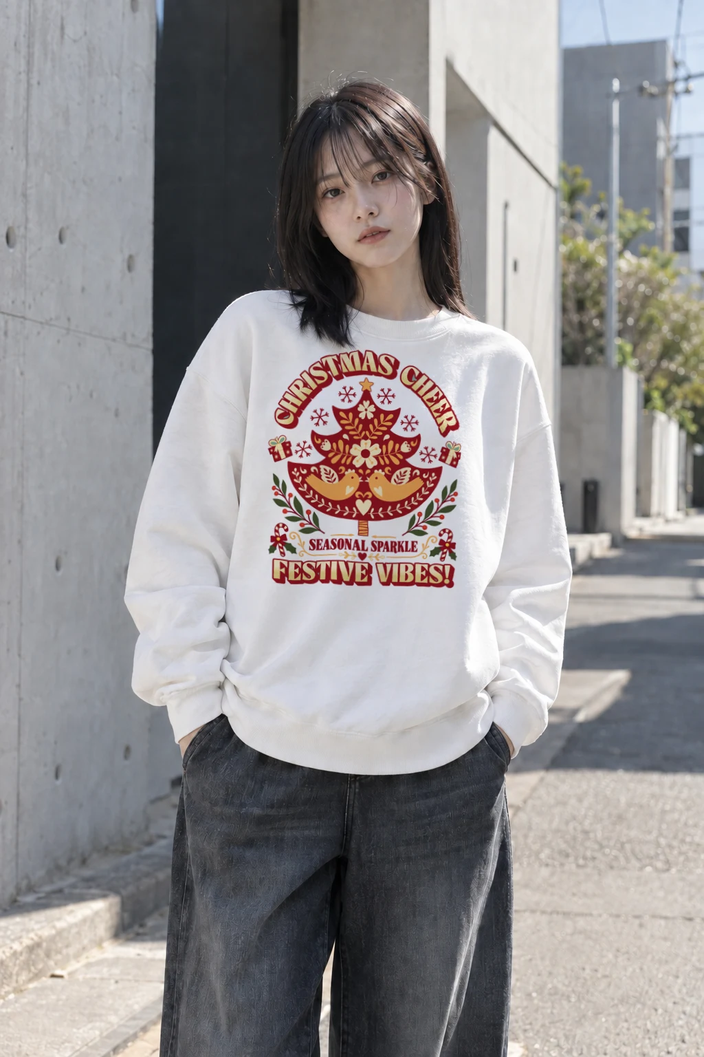 "Christmas Cheer" Heavy Blend Unisex Crewneck Sweatshirt | Gildan 18000