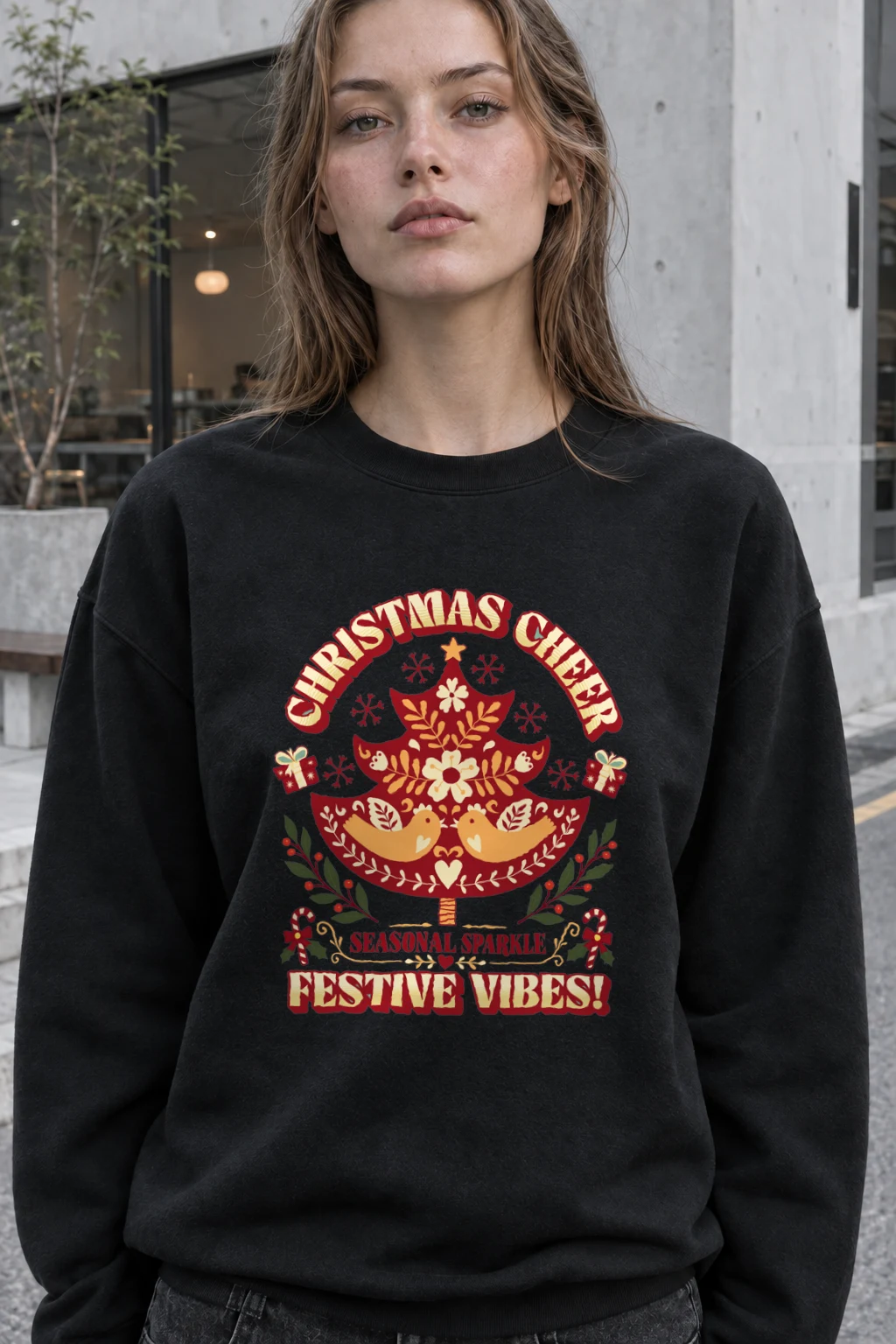 "Christmas Cheer" Heavy Blend Unisex Crewneck Sweatshirt | Gildan 18000