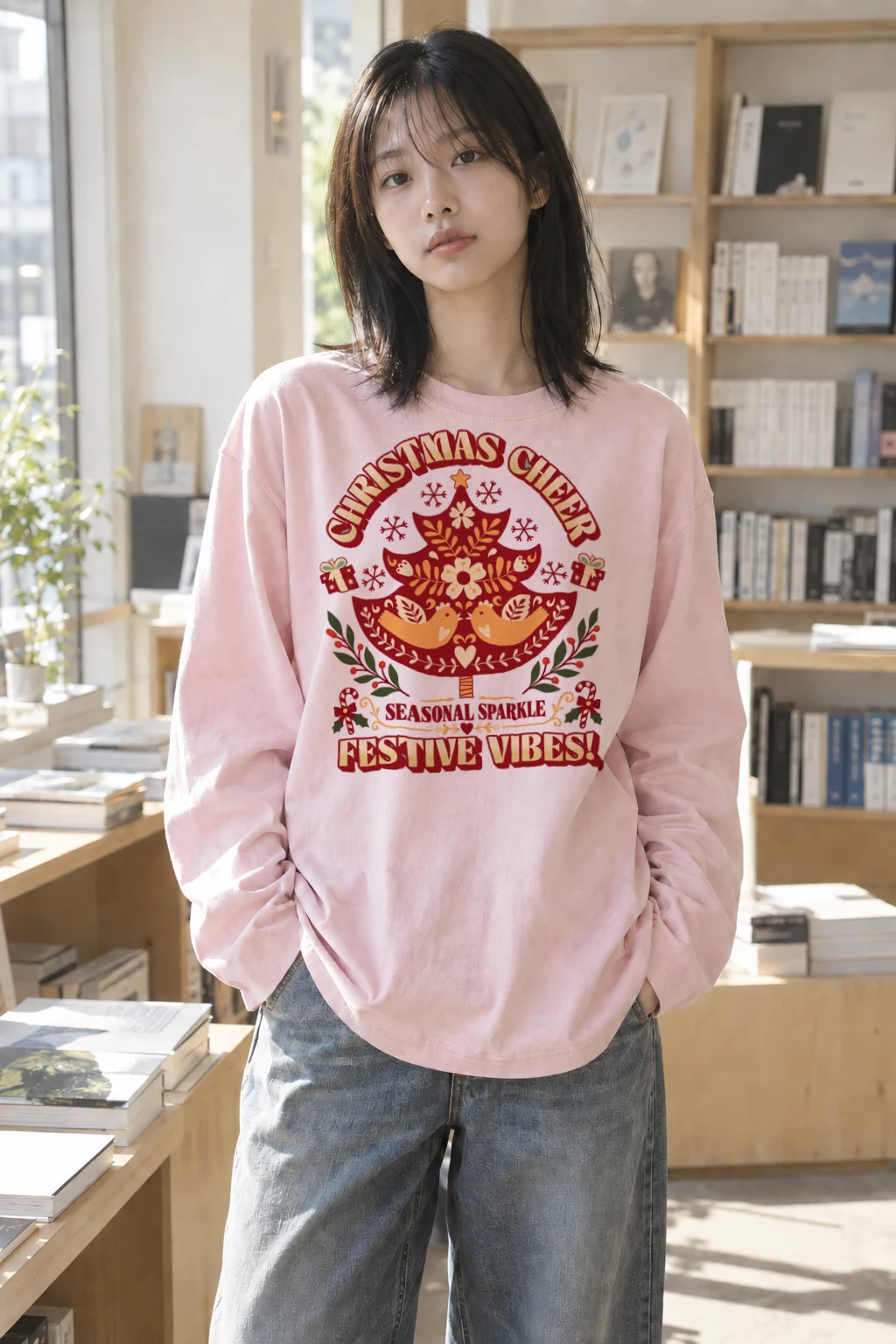 "Christmas Cheer Tree" Unisex Longsleeve T-shirt | Gildan 2400
