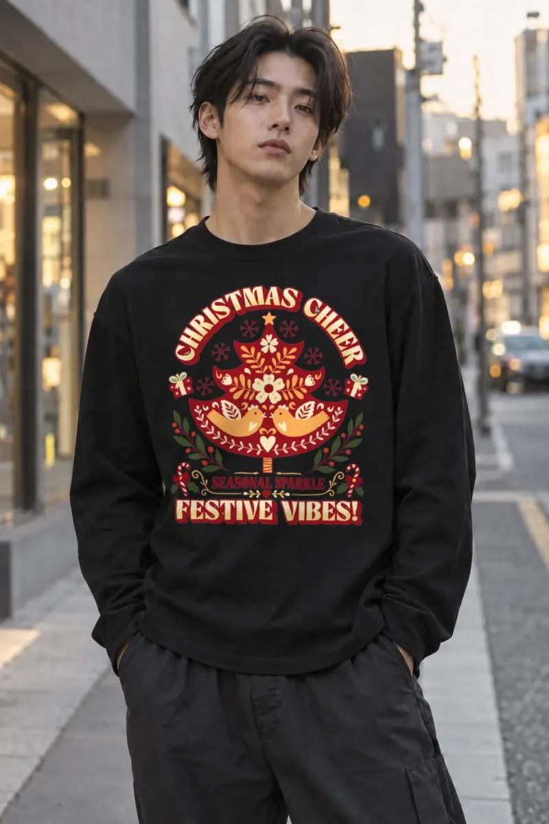 "Christmas Cheer Tree" Unisex Longsleeve T-shirt | Gildan 2400