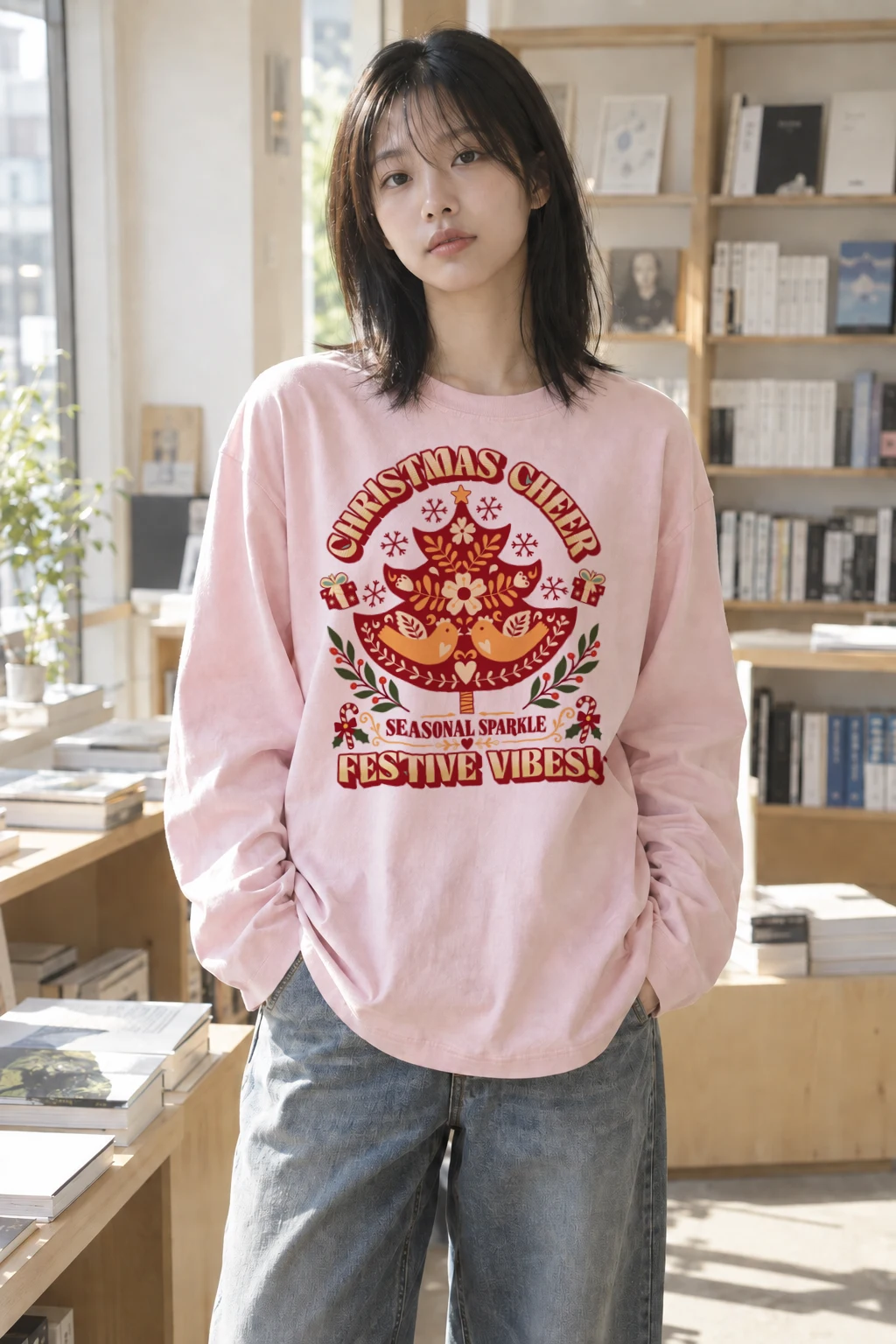 "Christmas Cheer Tree" Unisex Longsleeve T-shirt | Gildan 2400