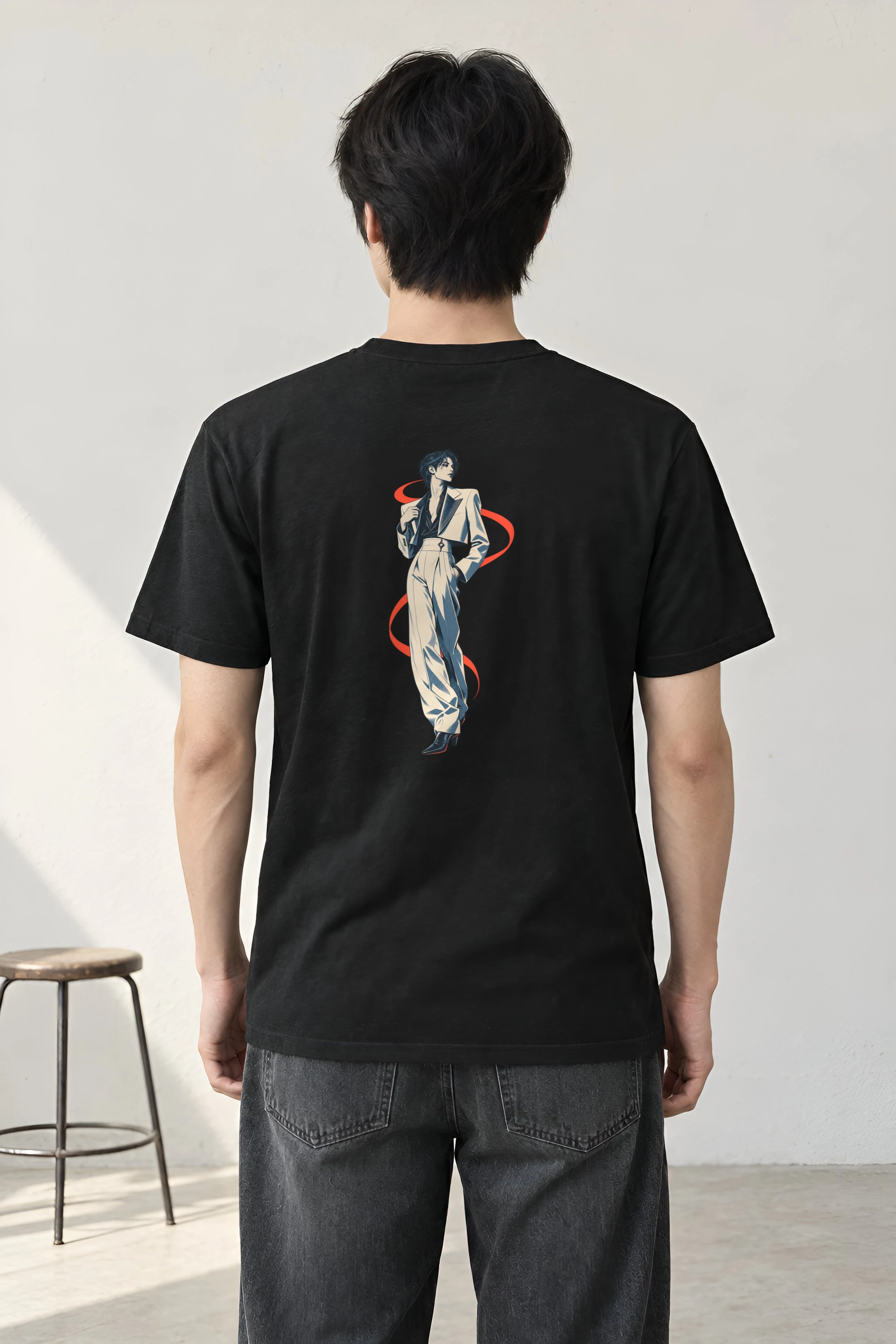"Chromatic Poise" Heavyweight Unisex Crewneck T-shirt