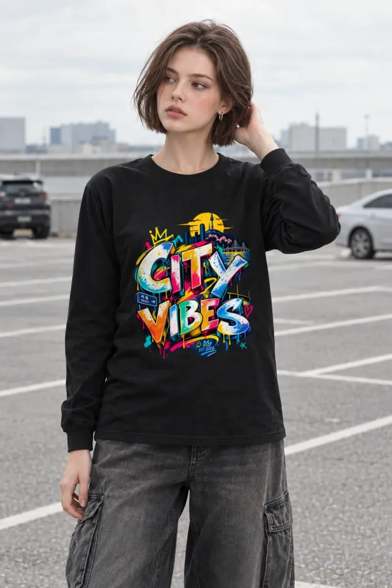 "City Vibes Seoul Skyline" Unisex Longsleeve T-shirt