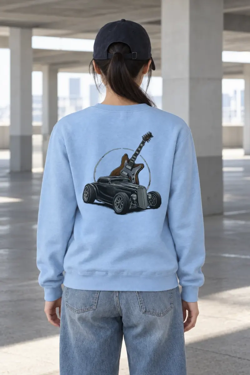 "Chrome & Resonance" Heavy Blend Unisex Crewneck Sweatshirt | Gildan 18000