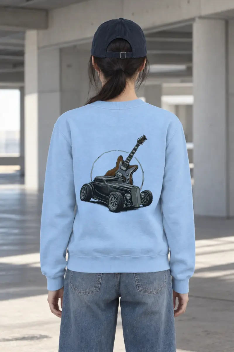 "Chrome & Resonance" Heavy Blend Unisex Crewneck Sweatshirt