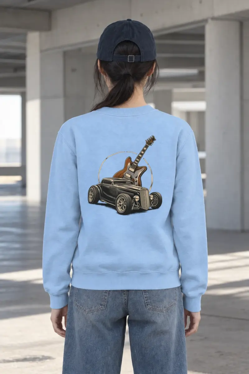 "Chrome & Resonance" Heavy Blend Unisex Crewneck Sweatshirt