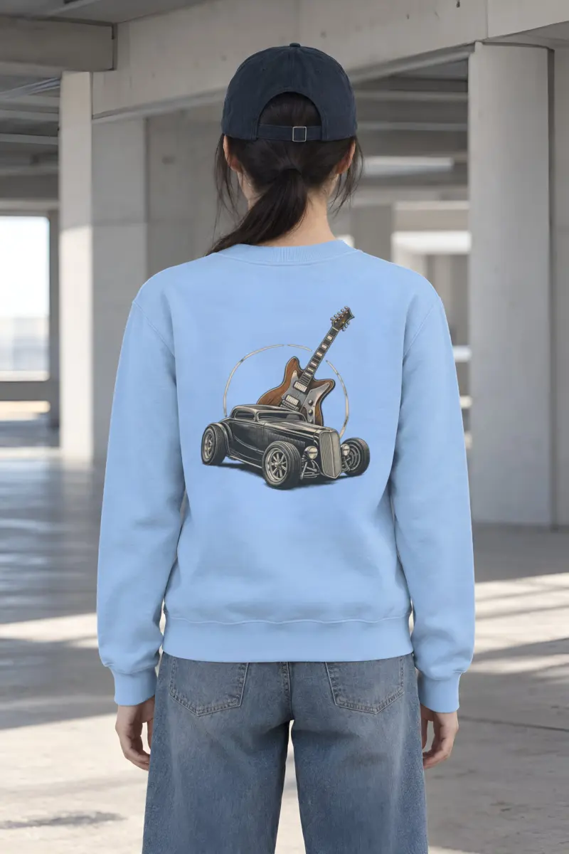 "Chrome & Resonance" Heavy Blend Unisex Crewneck Sweatshirt