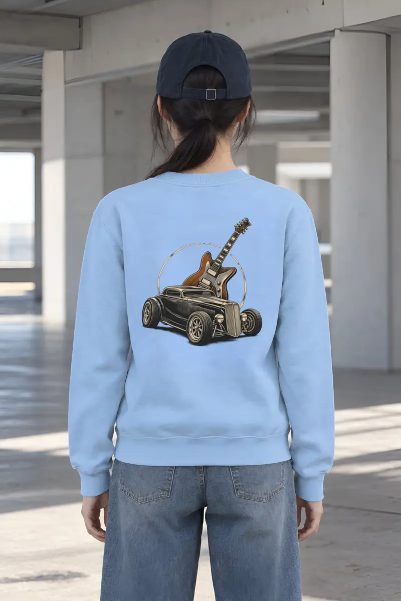 "Chrome & Resonance" Heavy Blend Unisex Crewneck Sweatshirt