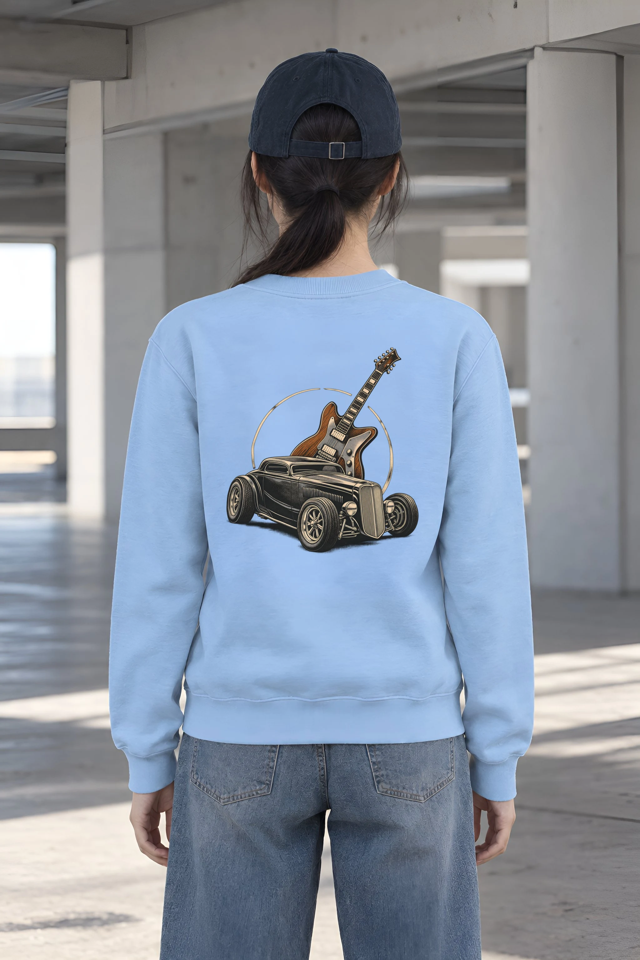 "Chrome & Resonance" Heavy Blend Unisex Crewneck Sweatshirt