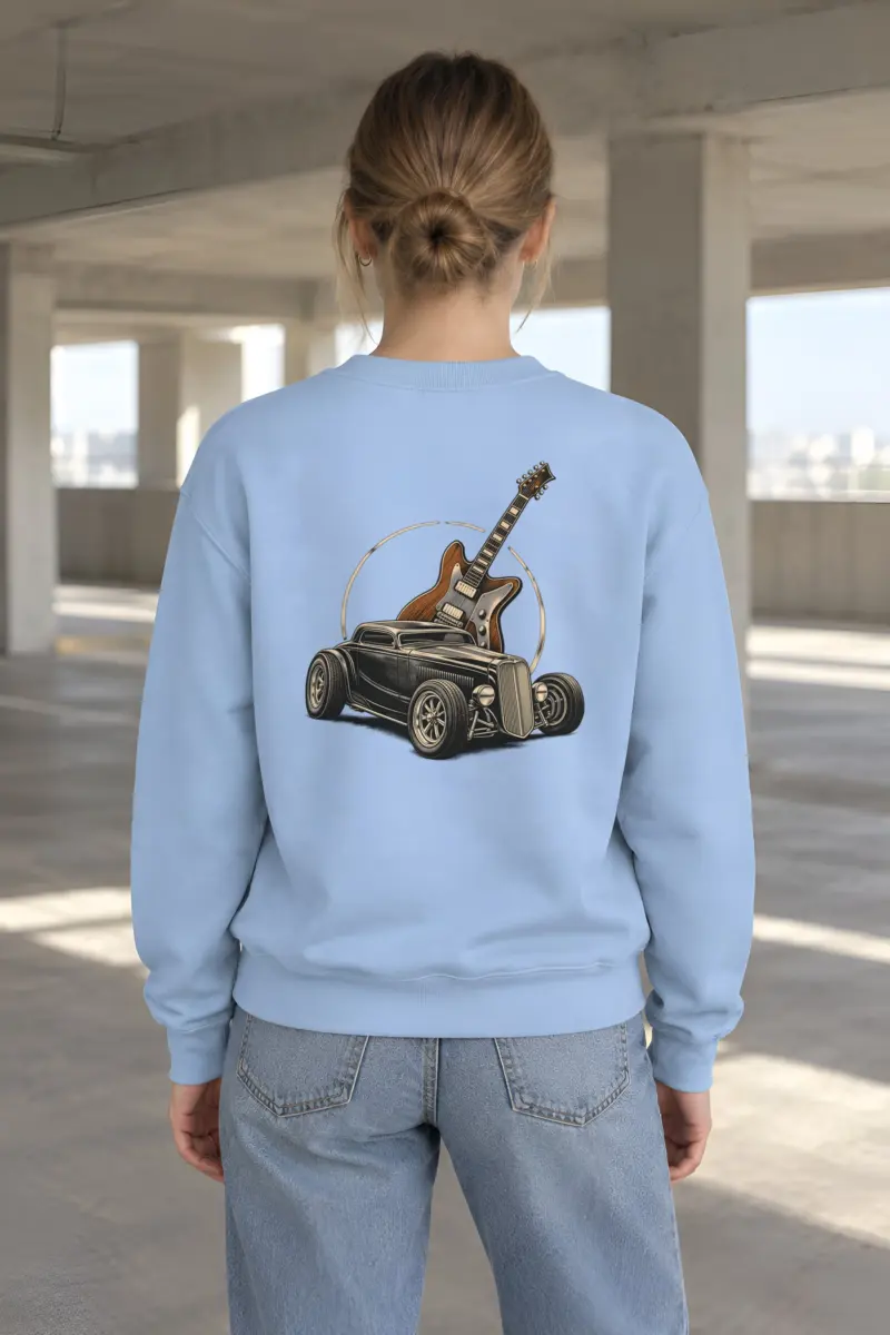 "Chrome & Resonance" Heavy Blend Unisex Crewneck Sweatshirt