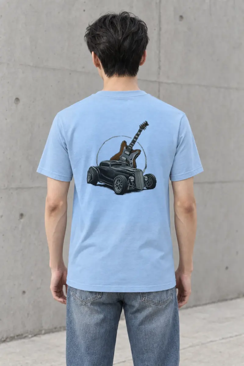 "Chrome Resonance" Heavyweight Unisex Crewneck T-shirt
