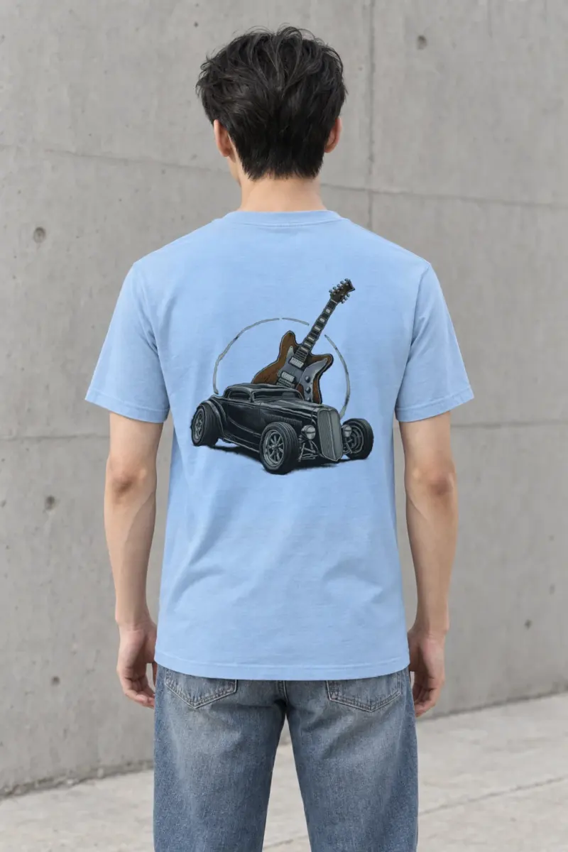 "Chrome Resonance" Heavyweight Unisex Crewneck T-shirt