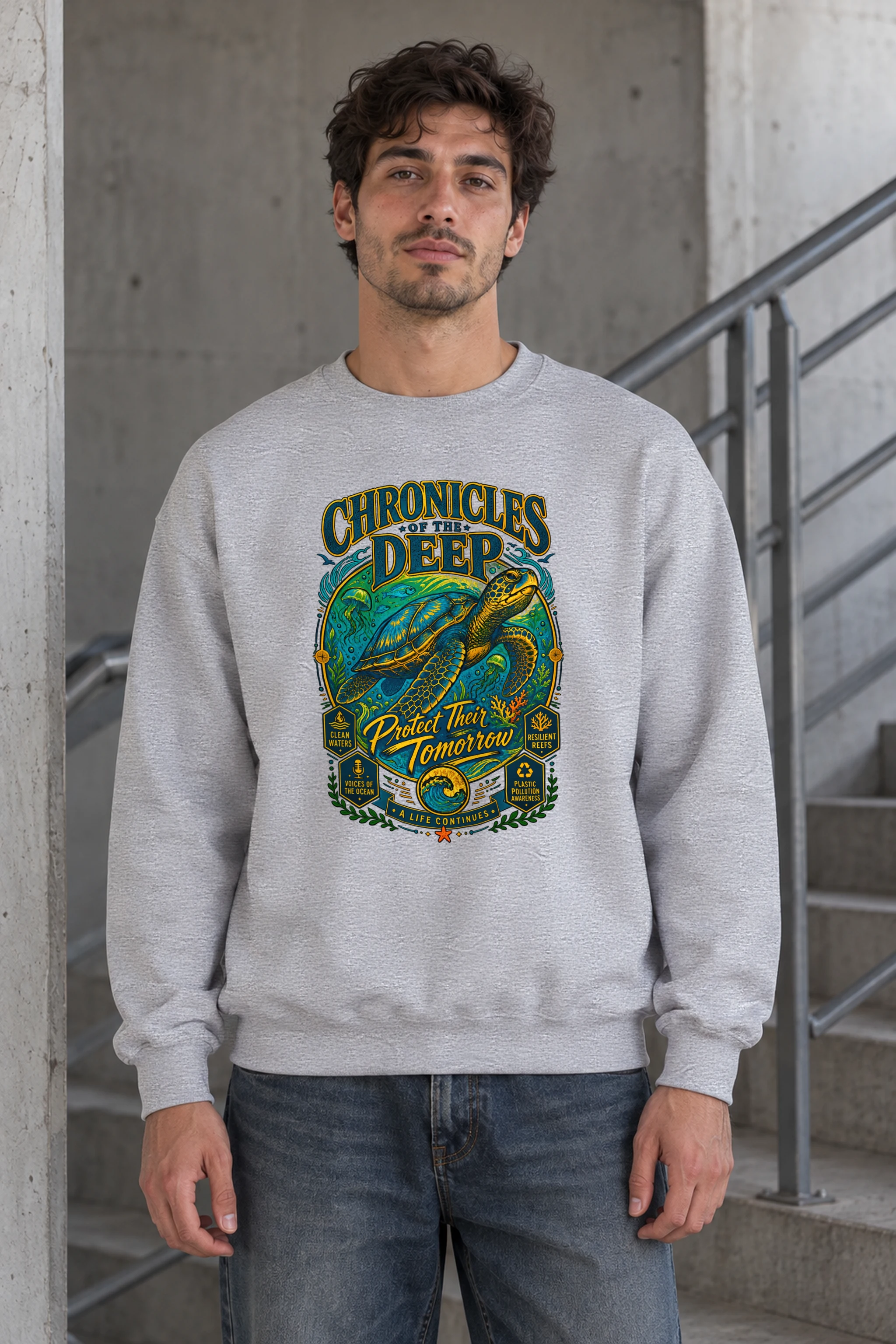 "Chronicles of the Deep" Heavy Blend Unisex Crewneck Sweatshirt