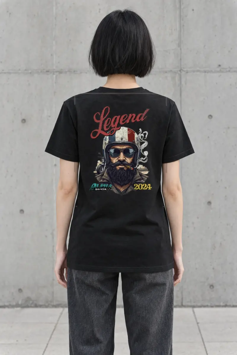 "Cigar Biker Portrait" Heavyweight Unisex Crewneck T-shirt