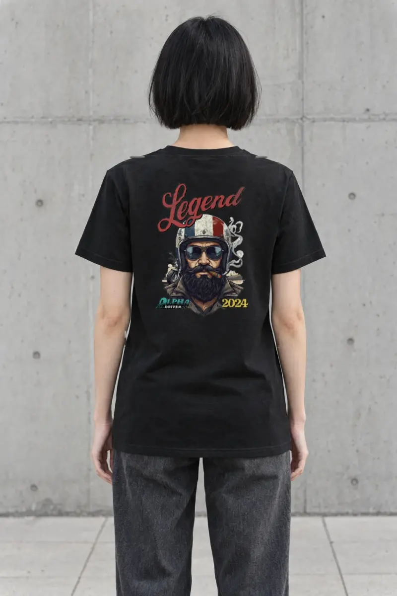 "Cigar Biker Portrait" Heavyweight Unisex Crewneck T-shirt