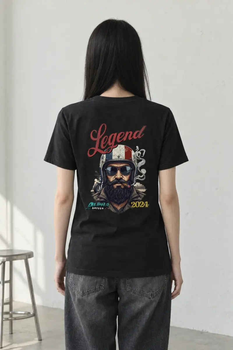 "Cigar Biker Portrait" Heavyweight Unisex Crewneck T-shirt