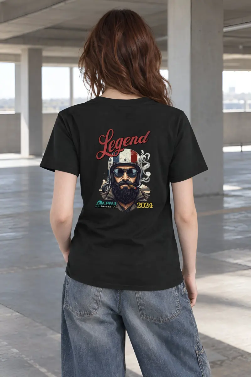 "Cigar Biker Portrait" Heavyweight Unisex Crewneck T-shirt