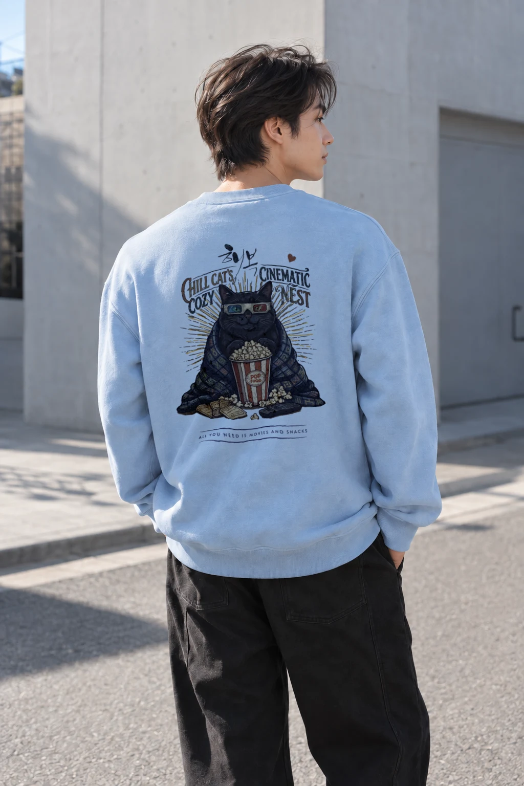 "Cinematic Cozy Nest" Heavy Blend Unisex Crewneck Sweatshirt | Gildan 18000