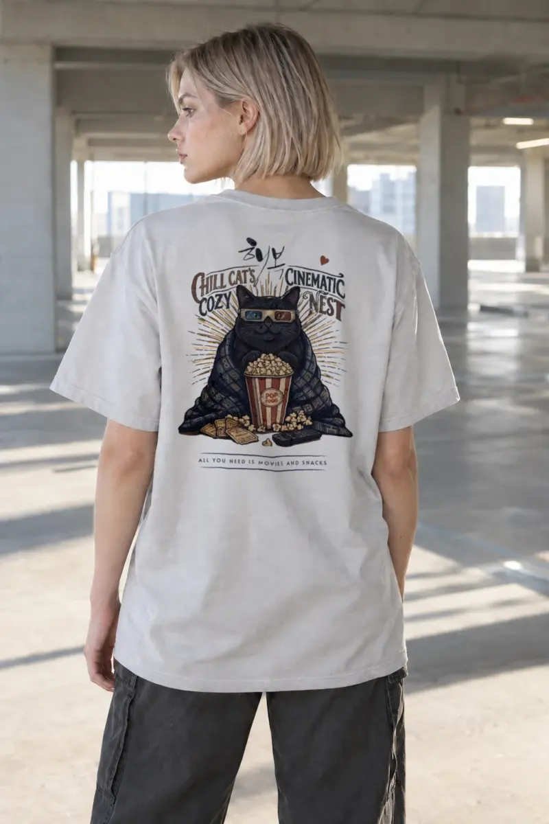 “Cinematic Cozy Nest” Heavyweight Unisex Crewneck T-shirt | Gildan 5000