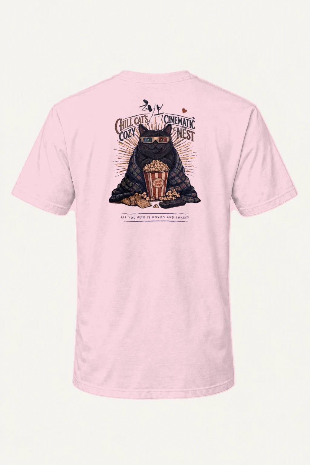 "Cinematic Cozy Nest" Heavyweight Unisex Crewneck T-shirt | Gildan 5000