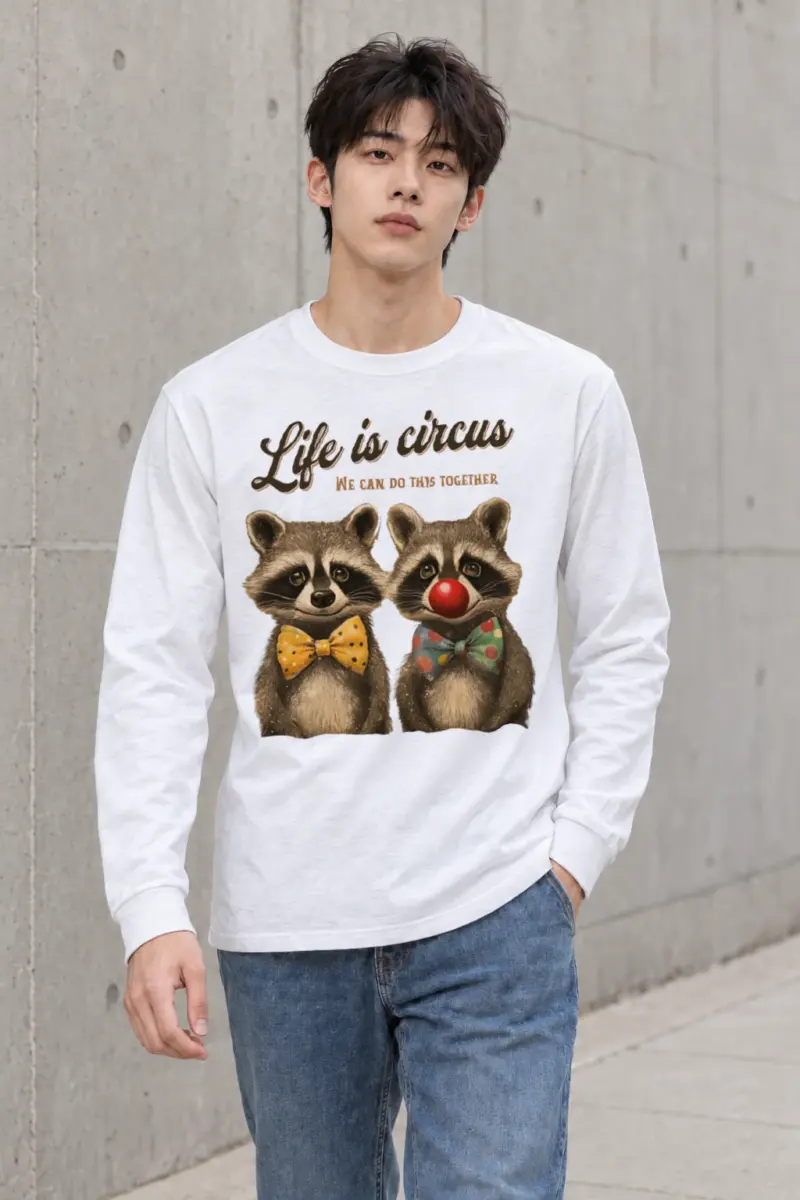 "Circus Raccoon Duo" Unisex Longsleeve T-shirt