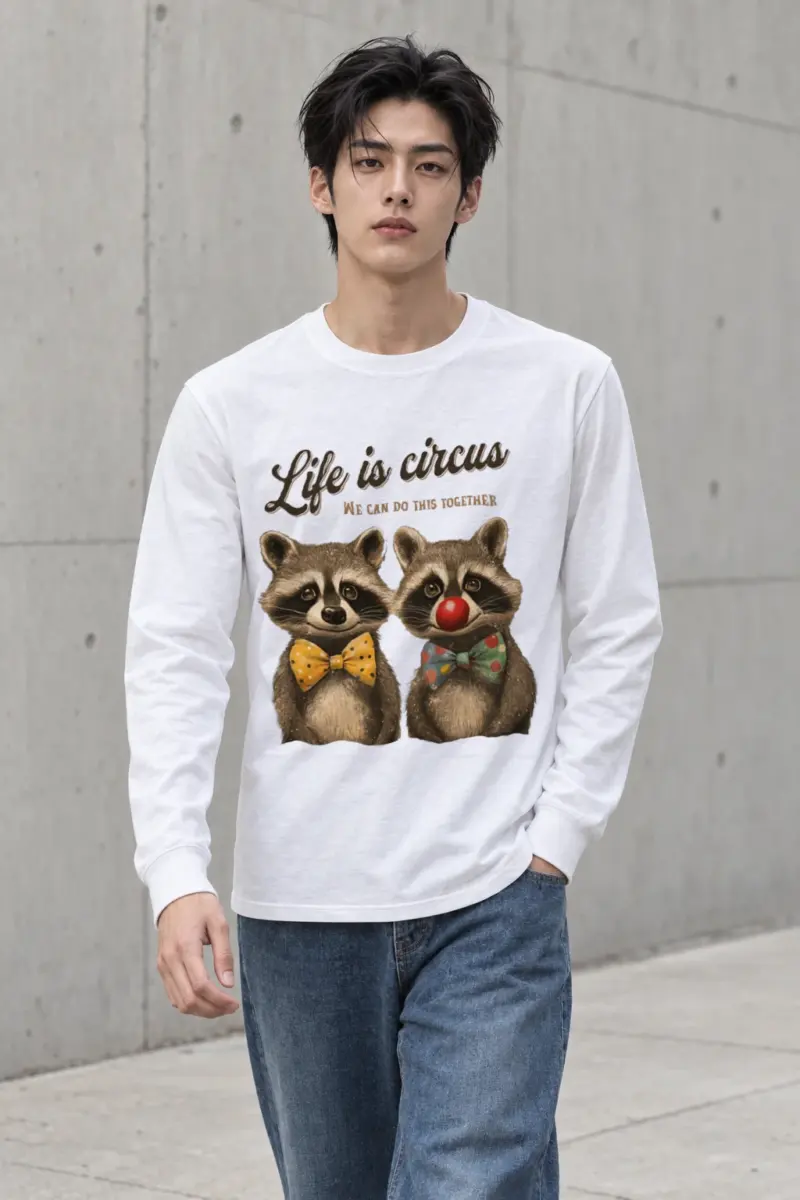 "Circus Raccoon Duo" Unisex Longsleeve T-shirt
