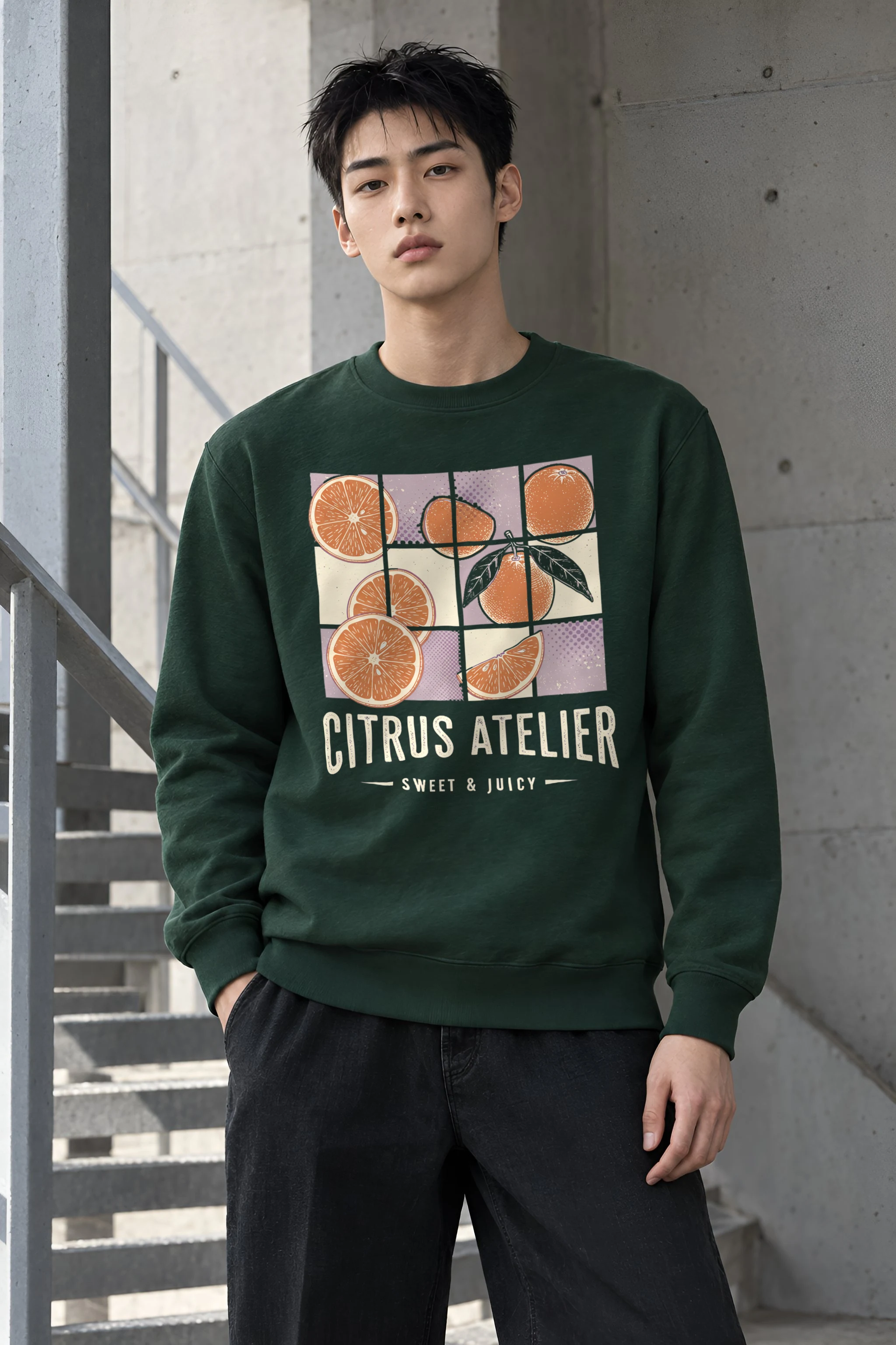 "Citrus Atelier" Heavy Blend Unisex Crewneck Sweatshirt