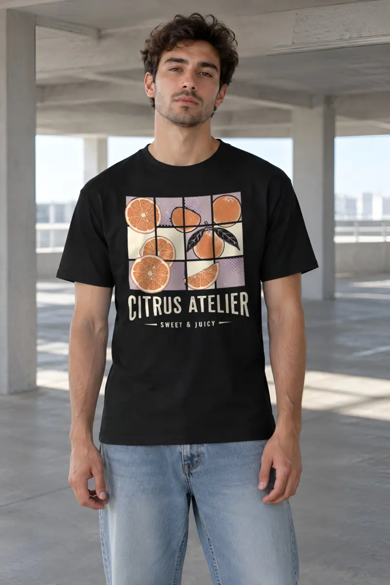 "Citrus Atelier" Heavyweight Unisex Crewneck T-shirt