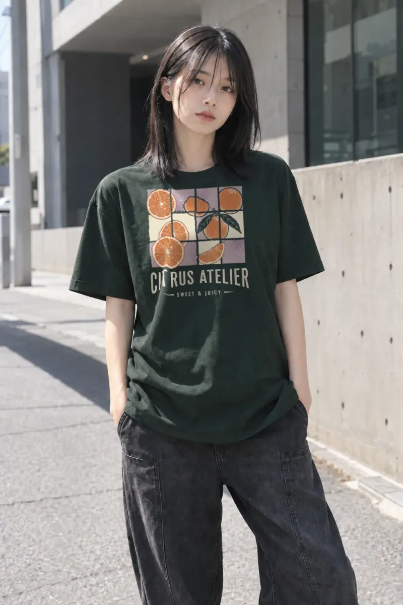 "Citrus Atelier" Heavyweight Unisex Crewneck T-shirt | Gildan 5000