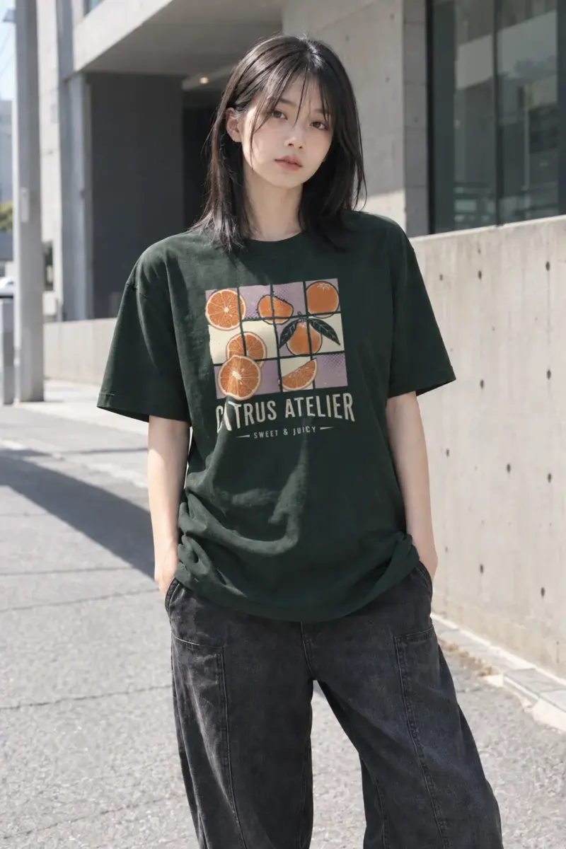 "Citrus Atelier" Heavyweight Unisex Crewneck T-shirt | Gildan 5000