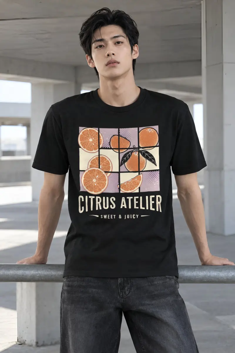 "Citrus Atelier" Heavyweight Unisex Crewneck T-shirt