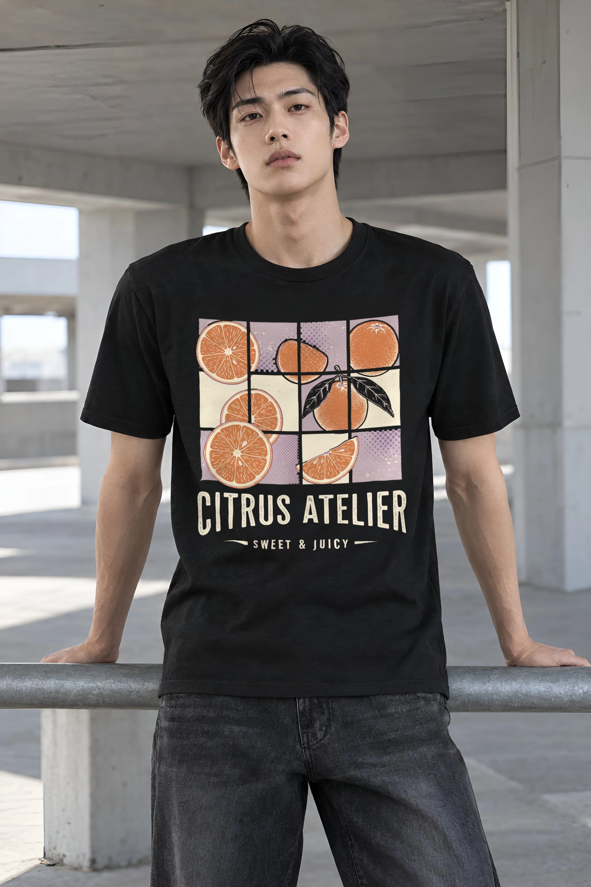 "Citrus Atelier" Heavyweight Unisex Crewneck T-shirt