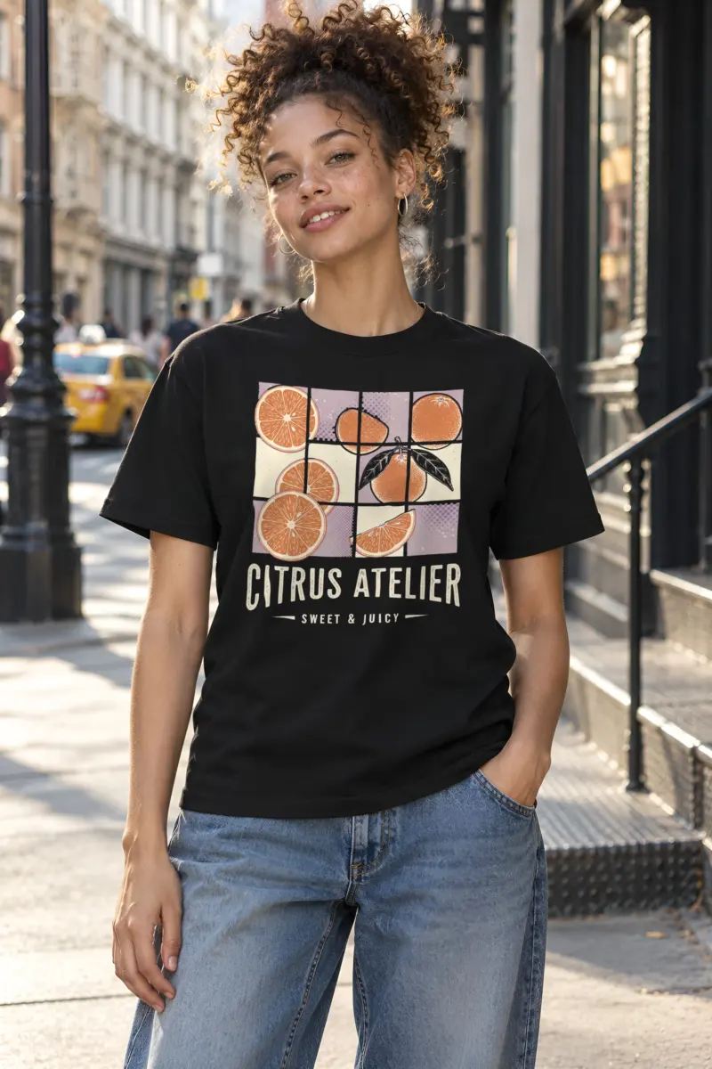 "Citrus Atelier" Heavyweight Unisex Crewneck T-shirt