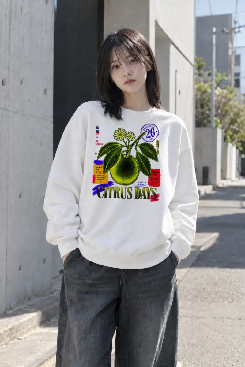 "Citrus Days" Heavy Blend Unisex Crewneck Sweatshirt | Gildan 18000