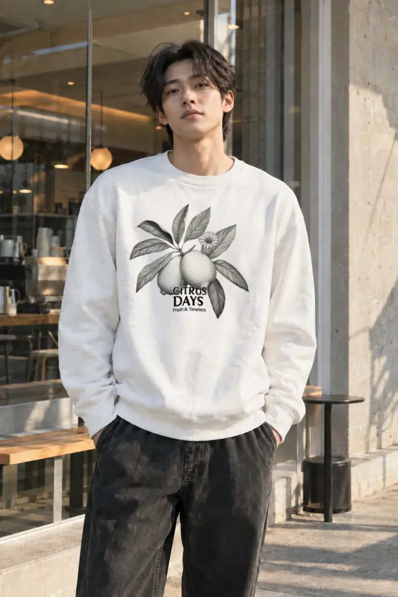 “Citrus Days” Heavy Blend Unisex Crewneck Sweatshirt | Gildan 18000