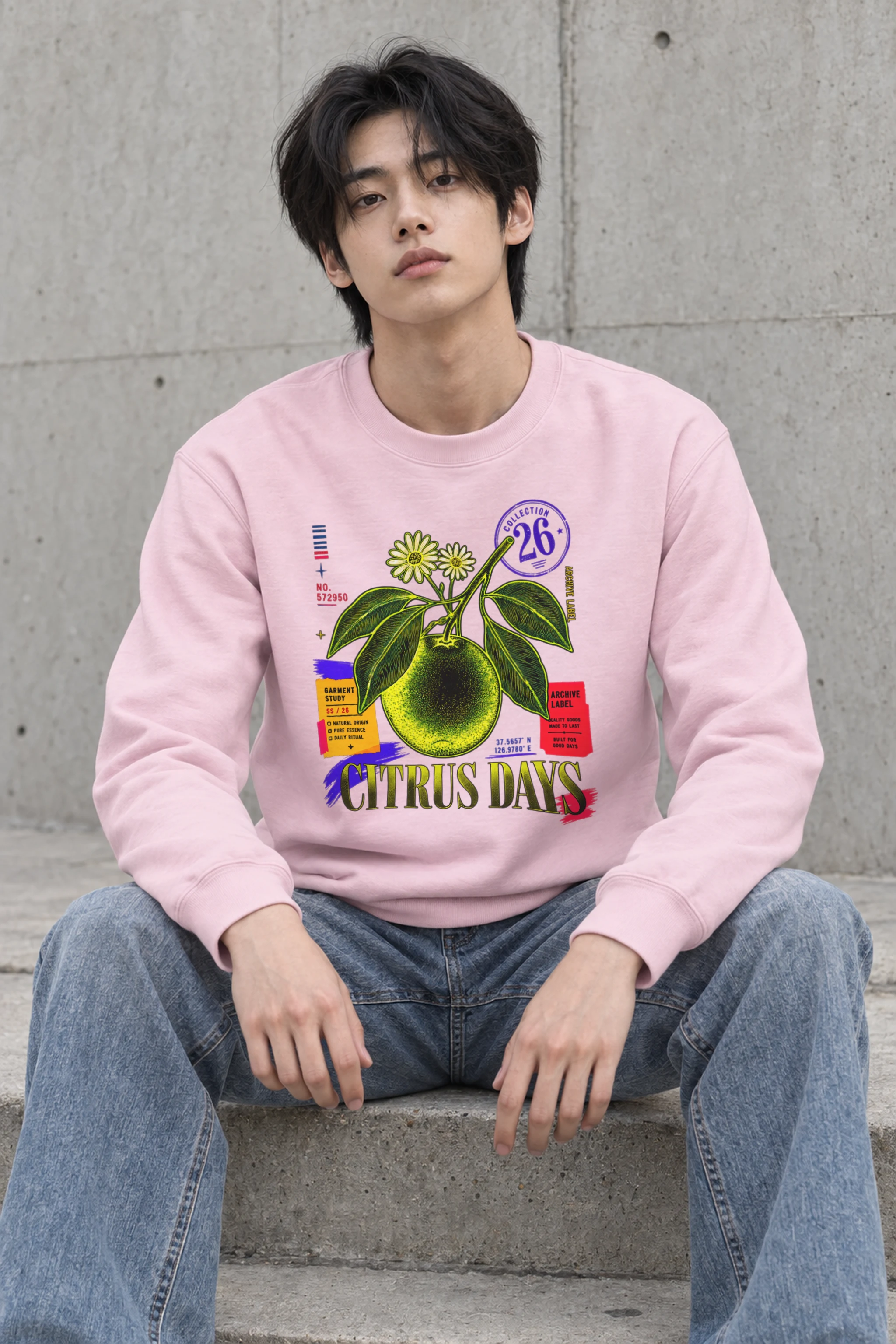 "Citrus Days" Heavy Blend Unisex Crewneck Sweatshirt
