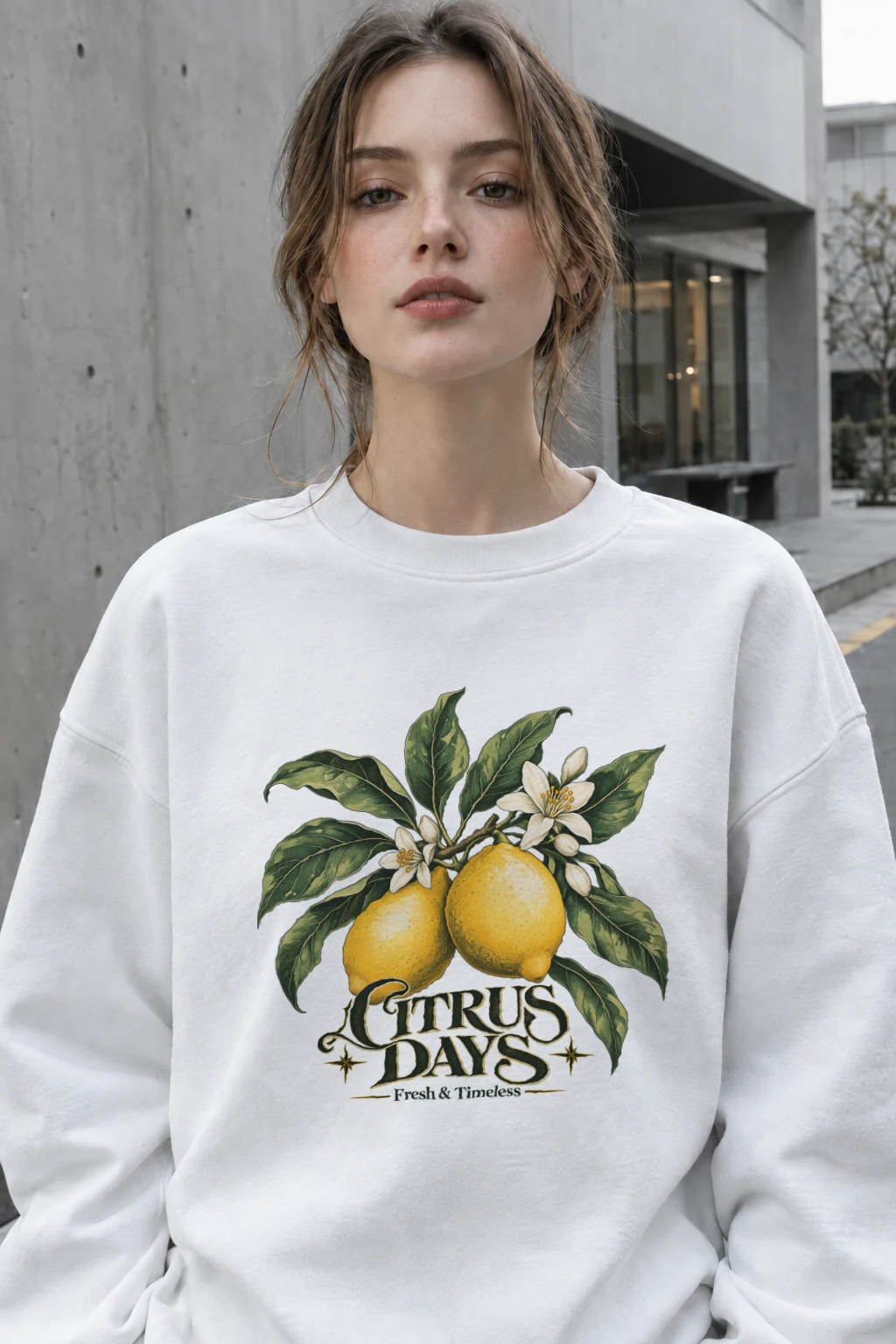 "Citrus Days" Heavy Blend Unisex Crewneck Sweatshirt | Gildan 18000