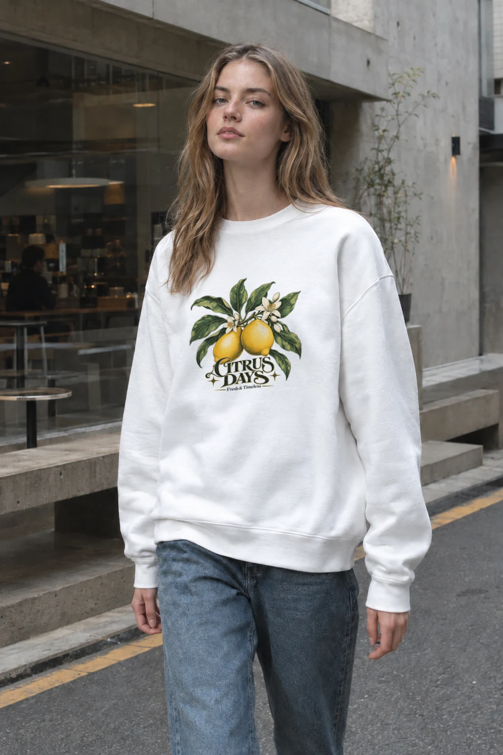 "Citrus Days" Heavy Blend Unisex Crewneck Sweatshirt | Gildan 18000