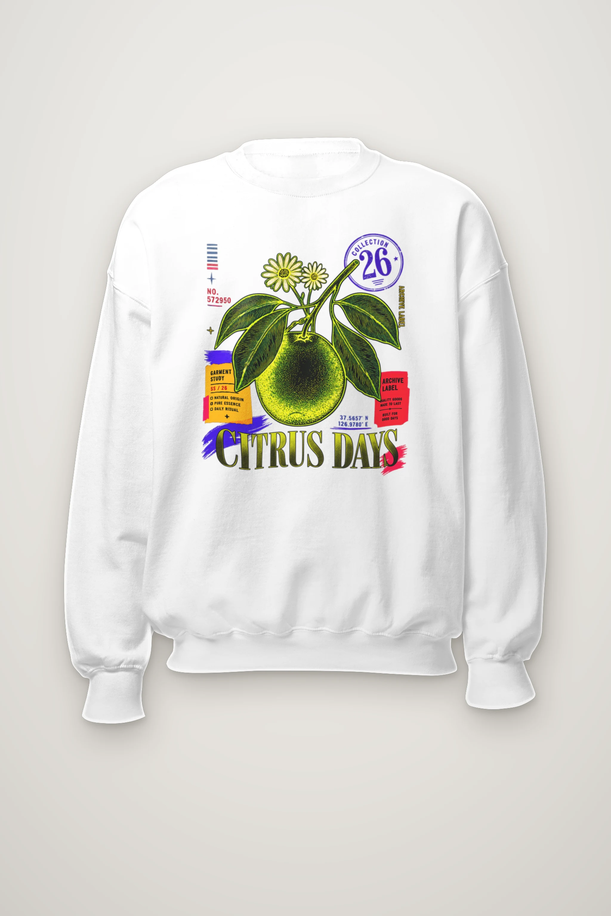 "Citrus Days" Heavy Blend Unisex Crewneck Sweatshirt