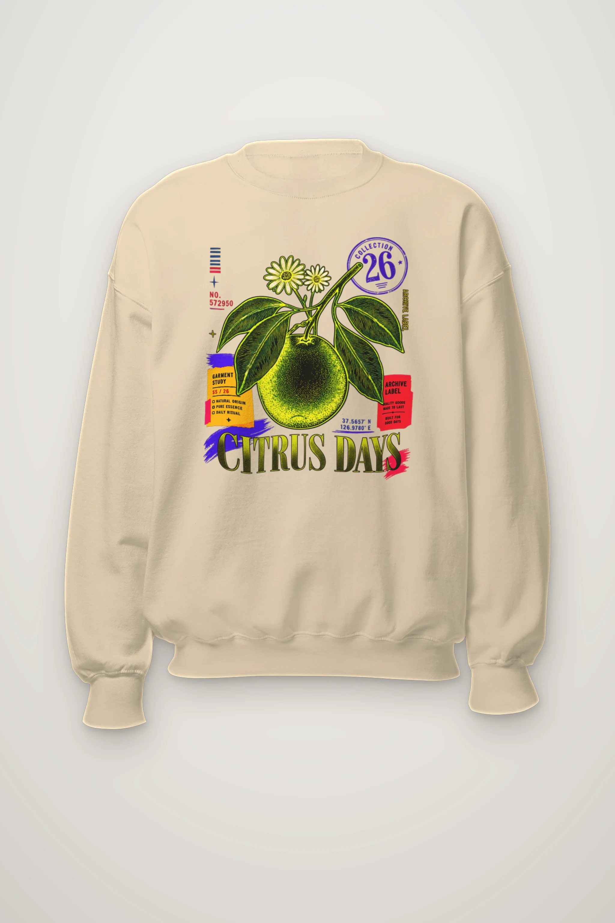 "Citrus Days" Heavy Blend Unisex Crewneck Sweatshirt