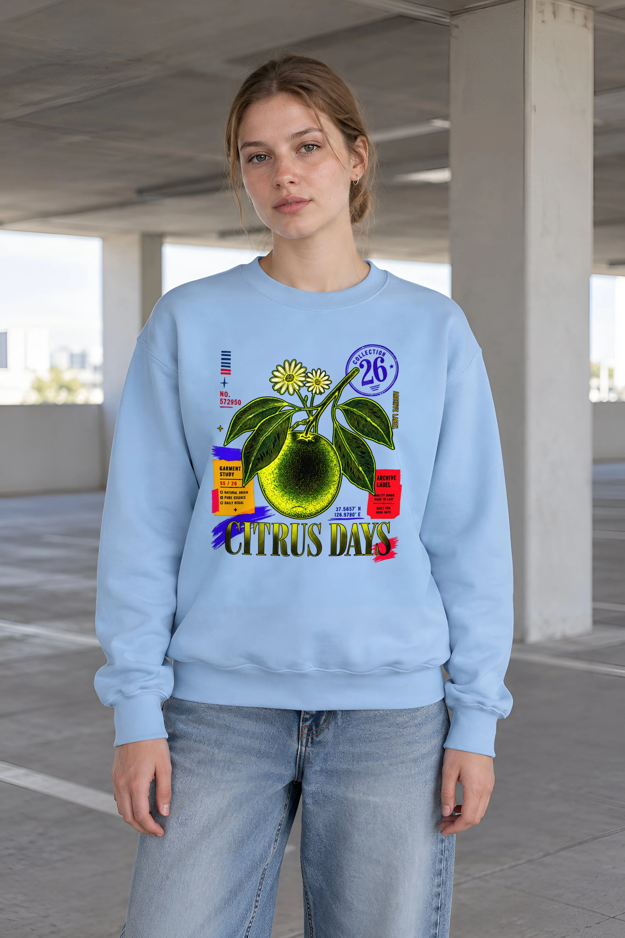 "Citrus Days" 1 Crewneck Sweatshirt