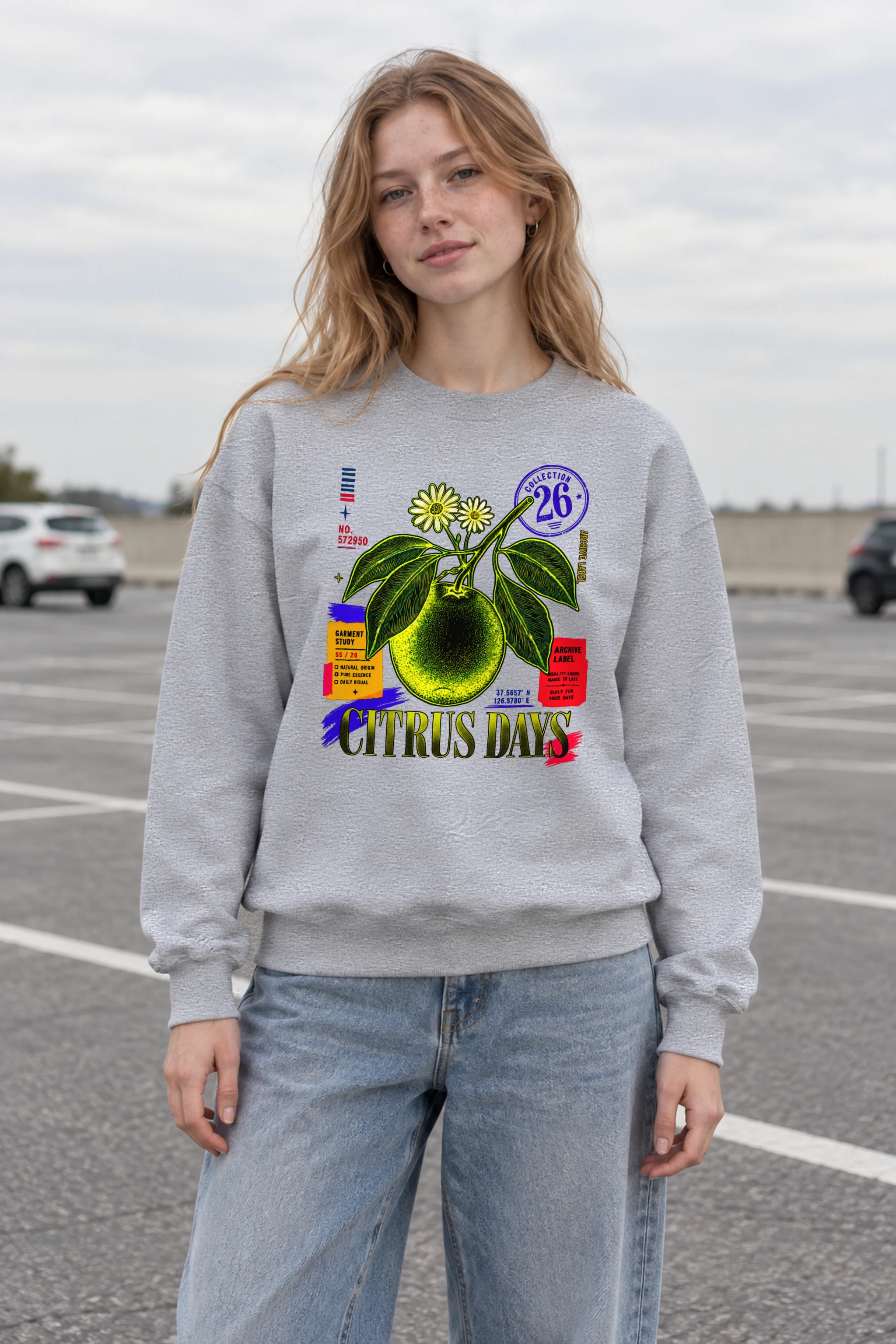 "Citrus Days" 1 Crewneck Sweatshirt
