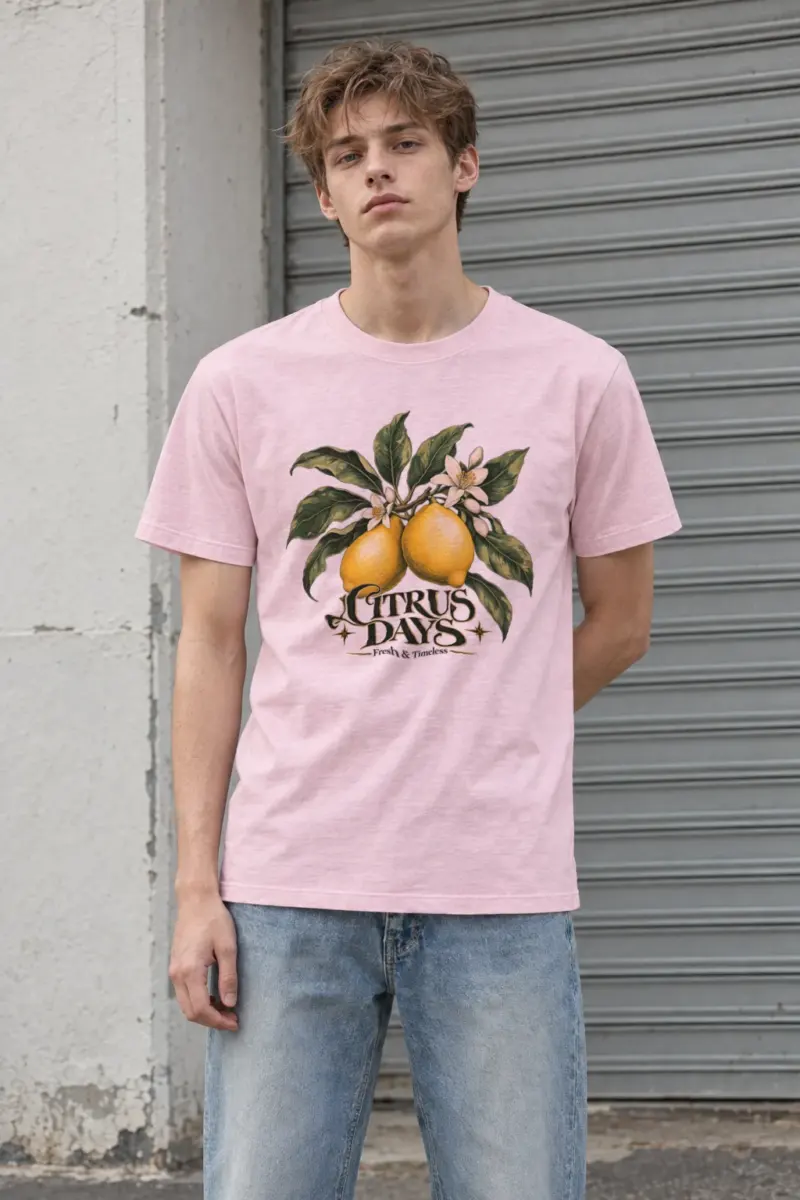 "Citrus Days" Heavyweight Unisex Crewneck T-shirt