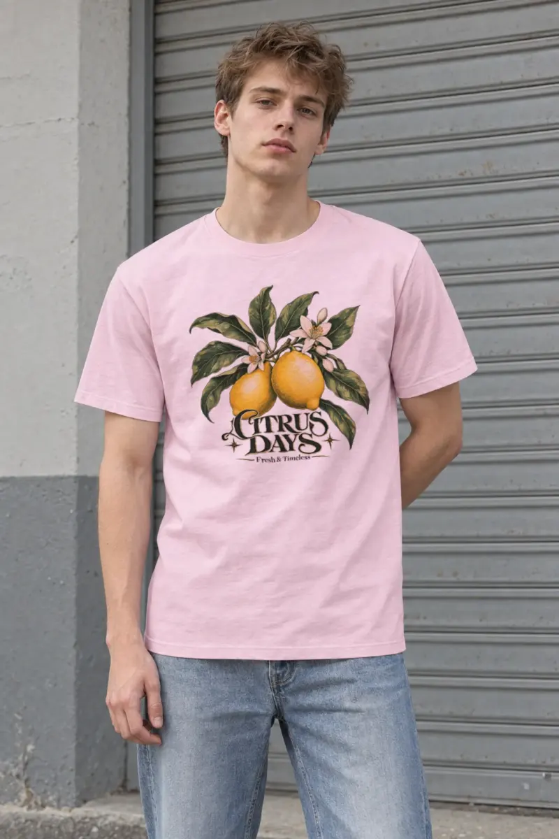 "Citrus Days" Heavyweight Unisex Crewneck T-shirt