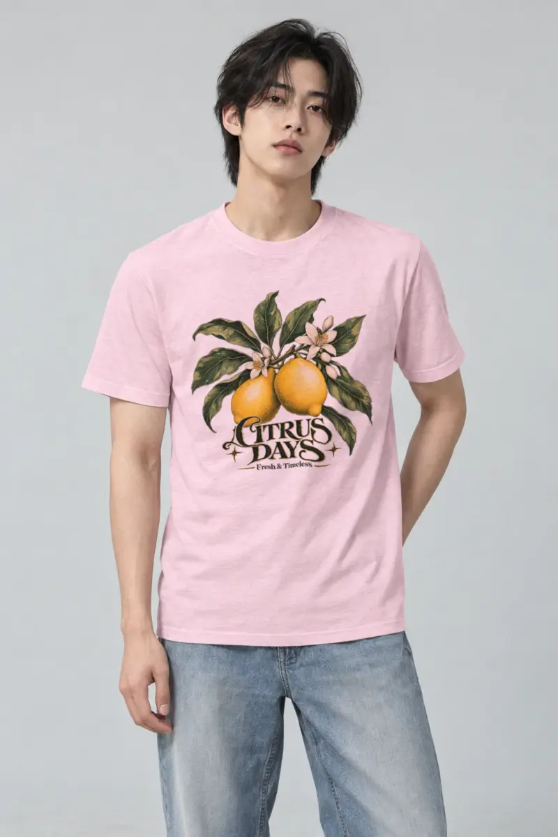 "Citrus Days" Heavyweight Unisex Crewneck T-shirt | Gildan 5000