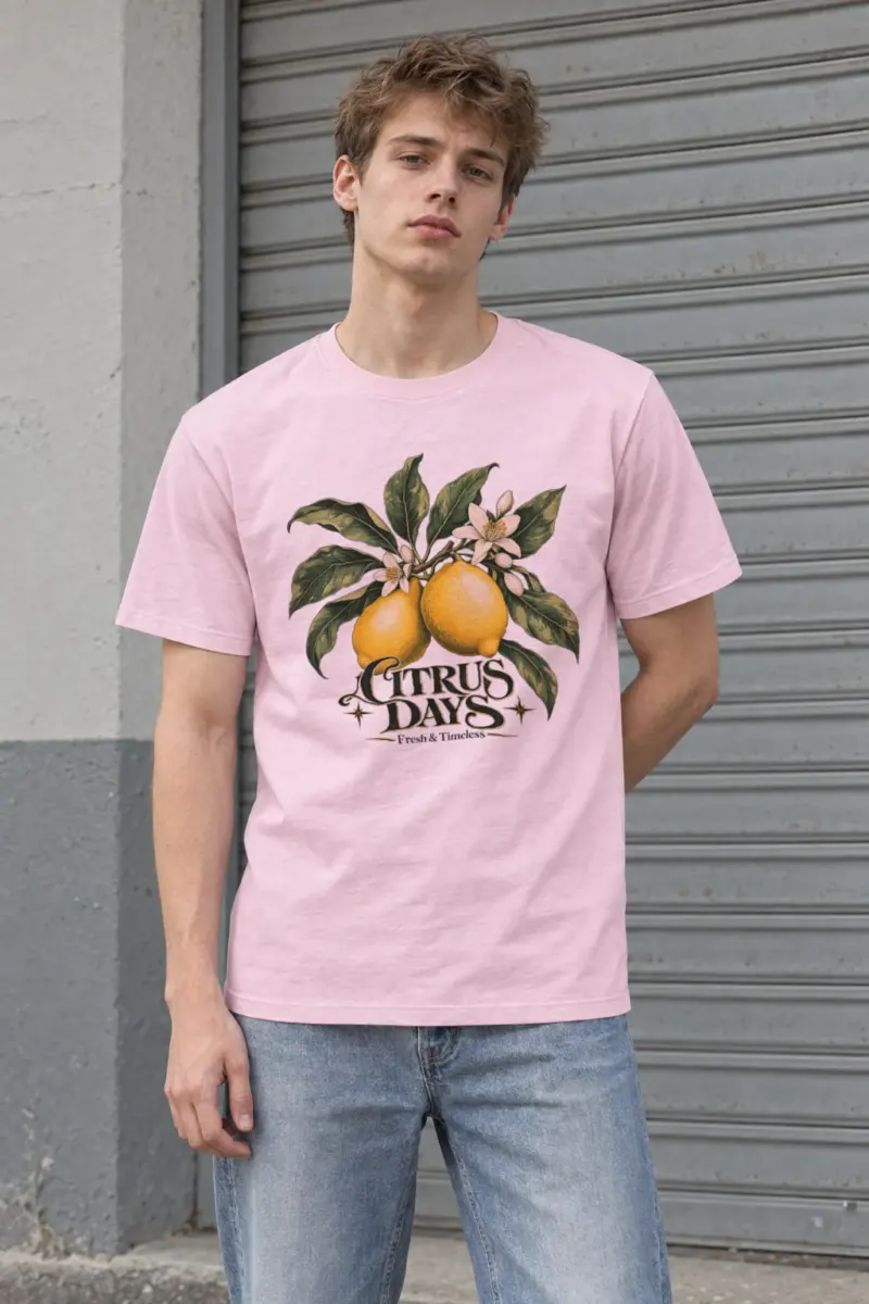 "Citrus Days" Heavyweight Unisex Crewneck T-shirt