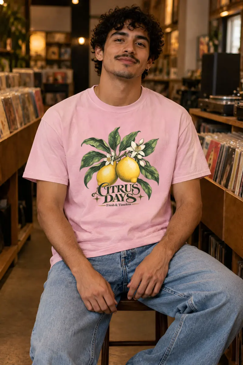"Citrus Days" Heavyweight Unisex Crewneck T-shirt